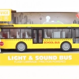 Iskolabusz fényekkel és hangokkal, lendkerekes meghajtással
