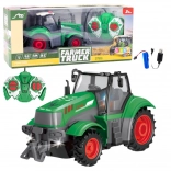 Zöld távvezérelt traktor 1:24