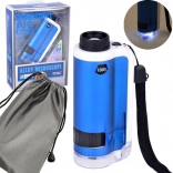 Zsebmikroszkóp gyerekeknek, 100×/250× nagyítással, fém