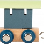 Fából készült Small Foot sarkvidéki ábécé vonat vagon - kék