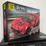Távirányítós piros sportautó építőkészlet R/C