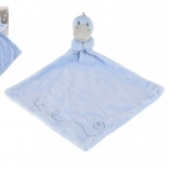 Plüss alvókendő dinoszaurusz fejjel, kék, 24 × 24 cm