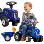 NEW HOLLAND lábbal hajtós traktor utánfutóval és kiegészítőkkel, 1 éves kortól