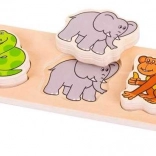 Bigjigs Baby fa szafari puzzle