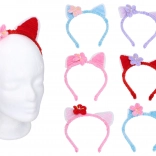 Karneváli fejpánt macskafülekkel és virággal – színkeverék