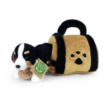 Plüss berni pásztorkutya hordozóban 15 cm környezetbarát