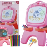 Kétoldalas mágneses és krétás tábla – rózsaszín sablonokkal