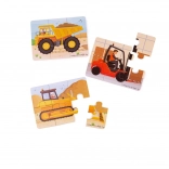 3 az 1-ben puzzle építőgépekkel a Bigjigs Toys-tól