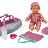 Puha baba hordtáskával 30 cm