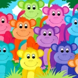 ENJOY szivárványos kismajmok puzzle – 1000 darab