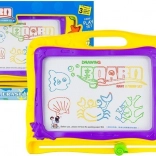 Mágneses rajztábla tengeri motívummal, 3 pecséttel és színes háttérrel