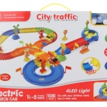 Világító pálya elemes autóval