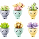 Sluban Flowers cserepes pozsgások – építőkészlet, 6 darabos szett (520 elem)