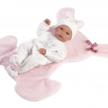 Valósághű New Born baba kislány teljes vinil testtel 35 cm