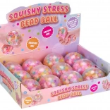 Antistressz szilikon labda színes golyókkal, 7 cm