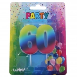 Szivárványos 60-as születésnapi számgyertya