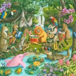 RAVENSBURGER Puzzle Esőerdei banda XXL 100 darab