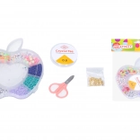 Alma gyöngykészlet fonallal és ollóval