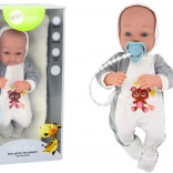 Textil baba cumival és kiegészítőkkel 35 cm