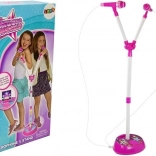 Gyermek dupla karaoke mikrofon állvánnyal és fényekkel, MP3