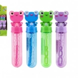 Buborékfújó Béka 13 cm – 4 szín, gyerek buborékfújó aranyos kupakkal