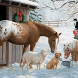 Cobble Hill családi puzzle Télen a pajta előtt 350 darab