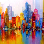 ENJOY Szivárványváros puzzle 1000 darabbal