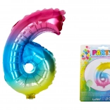 Szivárványos léggömb 6-os szám