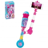 Mikrofon elemes, fényhatásokkal és szelfi bottal