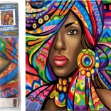 Gyémántszemes festés Afrikai nő 30x40 cm