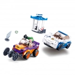 Rendőrségi üldözés építőkészlet felhúzható autóval