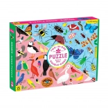 Mudpuppy kétoldalas puzzle – bogarak és madarak, 100 darab