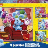 Puzzle BLUE'S CLUES 4 az 1-ben gyerekeknek (12, 16, 20 és 25 darab)