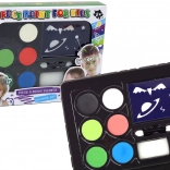 Gyerek arcfestő készlet sablonokkal, 6 színnel