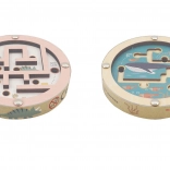 Kétoldalas fa golyós játék