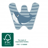 Fa W betű bálnamotívummal