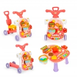 Gyerekeknek szánt 4 az 1-ben tolójárgány és tanulóasztal - Piros