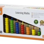 Fa számolós, oktató játék színes gyöngyökkel