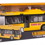 Sárga iskolabusz fény- és hangfunkcióval