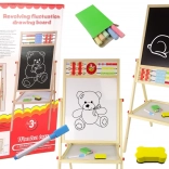 Kétszeres fa tábla mágneses és krétás tartozékokkal