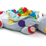 Multifunkcionális plüss kutya Nina labdákkal