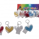 Szív alakú kulcstartó színes kövecskékkel