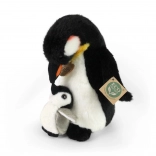 Plüss pingvin fiókával 22 cm, környezetbarát