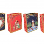 Karácsonyi mintás ajándéktasak 23x18x8 cm