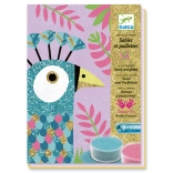 DJECO Homok- és csillámképek: Ragyogó madarak