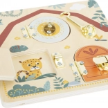 Small foot Safari lakatos készségfejlesztő fa tábla