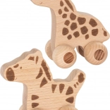 Safari állatok kerekeken nyomva