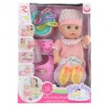 Pisilős baba hangokkal és kiegészítőkkel