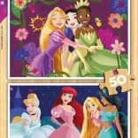 Fa puzzle DISNEY hercegnők 2×50 darab