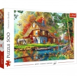 500 darabos puzzle – házikó a folyónál TREFL